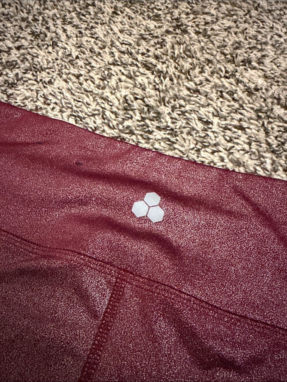 Tek Gear Sparkly Burgandy Leggings XL - Picture 4 of 5